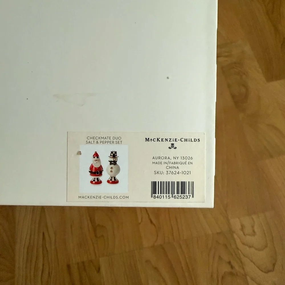 Mackenzie-Childs Salt & Pepper Shaker Santa & Snowman - Picture 3 of 8